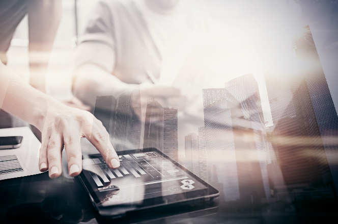 Professional analytics dashboard with data visualizations and business intelligence
